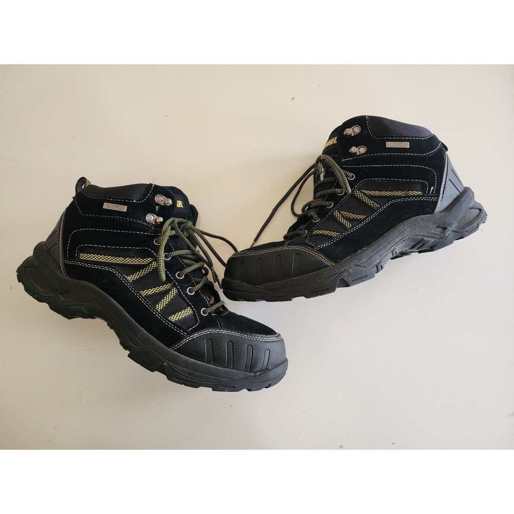 Mens Size 10 Steel Toed Work Boots Slip Resistant Shoes Black Waterproof Brahma